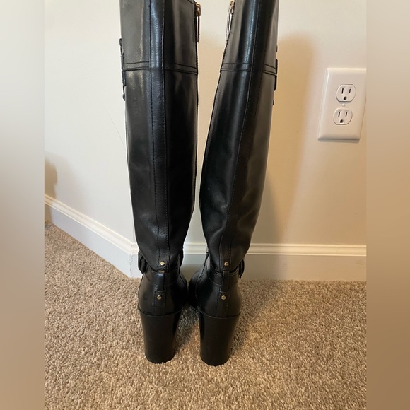 Tory Burch Blair Black Leather Knee-High Boots - Picture 7 of 10
